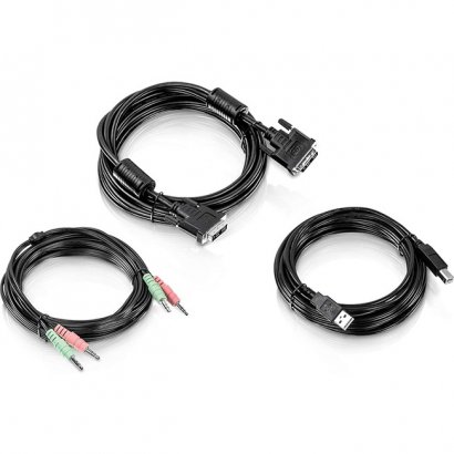 TRENDnet 15 ft. DVI-I, USB,and Audio KVM Cable Kit TK-CD15