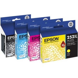 Epson 252 Combo Pack, Black High Capacity and C/M/Y Standard Capacity Cartridges T252XL-BCS