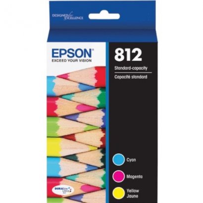 Epson 812 DuraBrite Ultra Cyan, Magenta, Yellow Ink Cartridges T812520-S