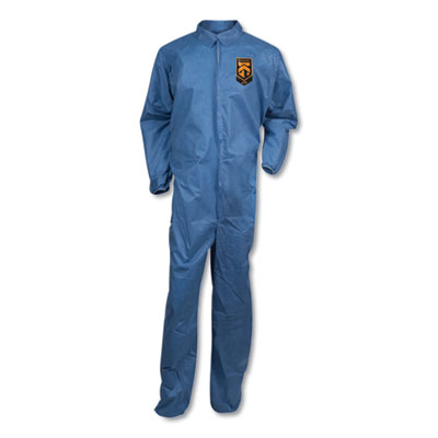 KleenGuard KCC 58504 A20 Coveralls, MICROFORCE Barrier SMS Fabric, Blue, X-Large, 24/Carton KCC58504