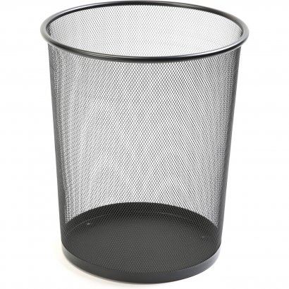 Lorell Black Mesh Round Waste Bin 52770