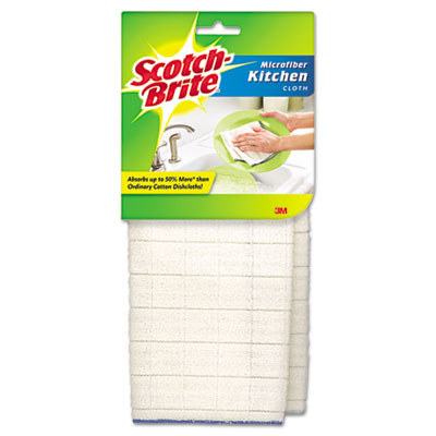 Scotch-Brite Kitchen Cleaning Cloth, Microfiber, White, 2/Pack, 12 Packs/Carton MMM90322